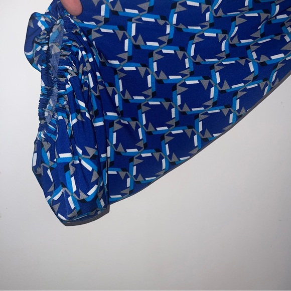 Laundry by Shelli Segal Blue Geometric Long-Sleeve Shift Dress size SMALL - Picture 11 of 11